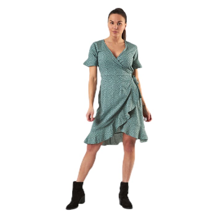 Olivia S/S Wrap Dress Wvn Green, Female, Apparels, skirts & dresses, Green, 38