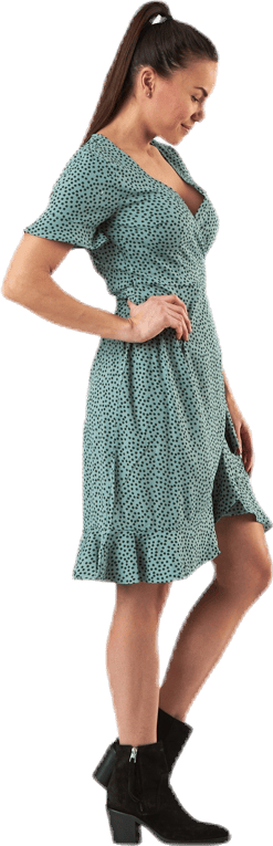 Olivia S/S Wrap Dress Wvn Green - Bild 2