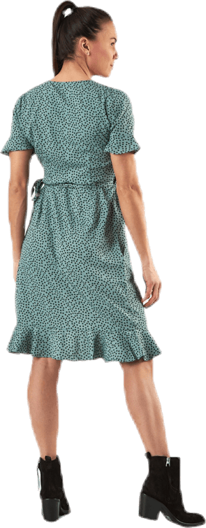Olivia S/S Wrap Dress Wvn Green - Bild 3