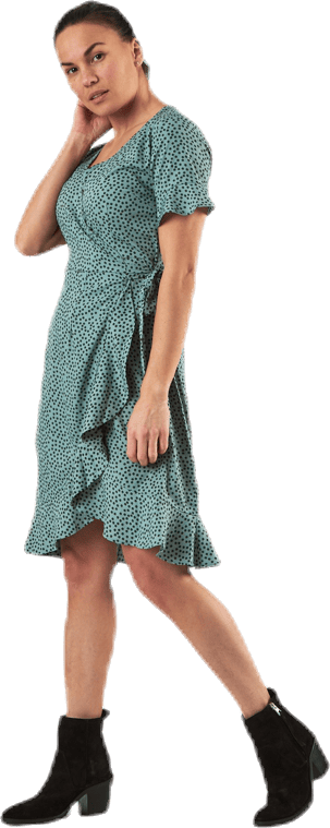 Olivia S/S Wrap Dress Wvn Green - Bild 4