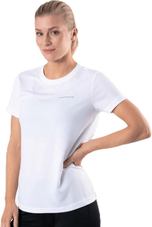Vista S/S Performance Tee White, Female, Kleding, T-shirt, Rennen, Wit, 40