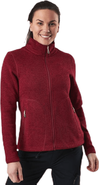 Paulina Melange Fleece Jacket Red, Female, Kläder, jackor, Röd, 46