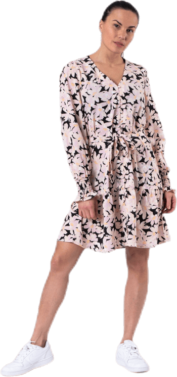 Lila L/S Short Dress Wvn Black, Female, Abbigliamento, gonne e vestiti, Nero, 42