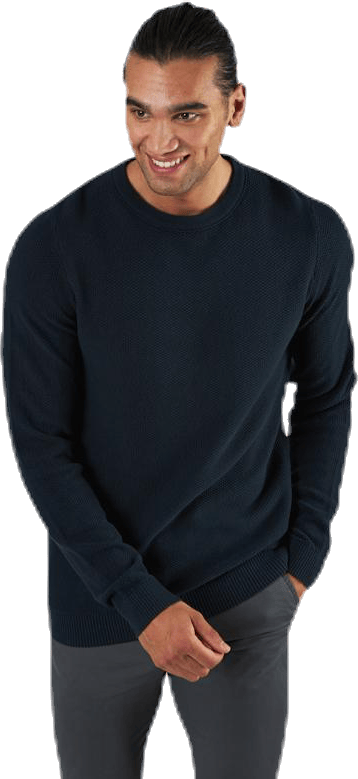 Aaron Knit Crew Neck Blue, Male, Apparels, Shirts, Blue, M