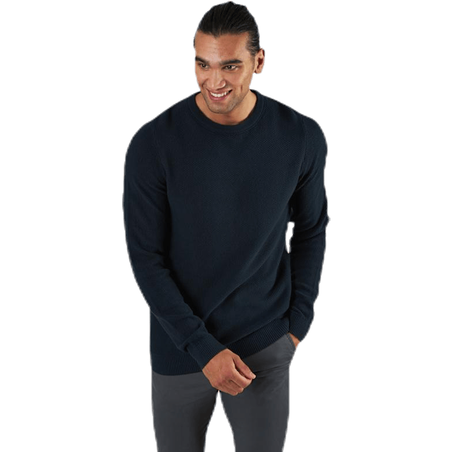 Aaron Knit Crew Neck Blue