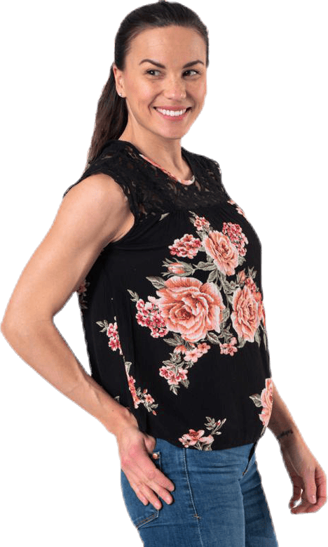 Karmen S/L Top Aop Wvn Black