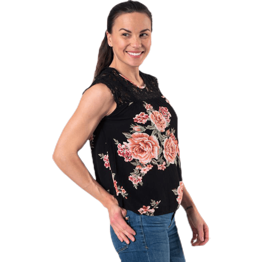 Karmen S/L Top Aop Wvn Black