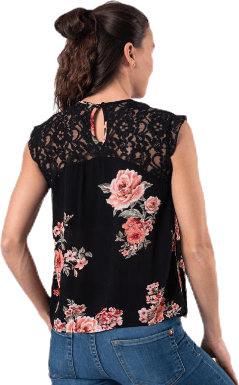 Karmen S/L Top Aop Wvn Black - Bild 2