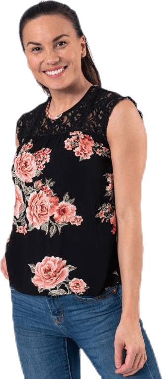 Karmen S/L Top Aop Wvn Black - Bild 3