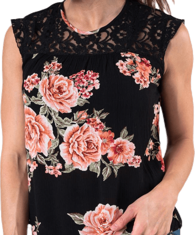Karmen S/L Top Aop Wvn Black - Bild 4