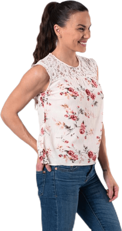 Karmen S/L Top Aop Wvn Beige - Bild 3
