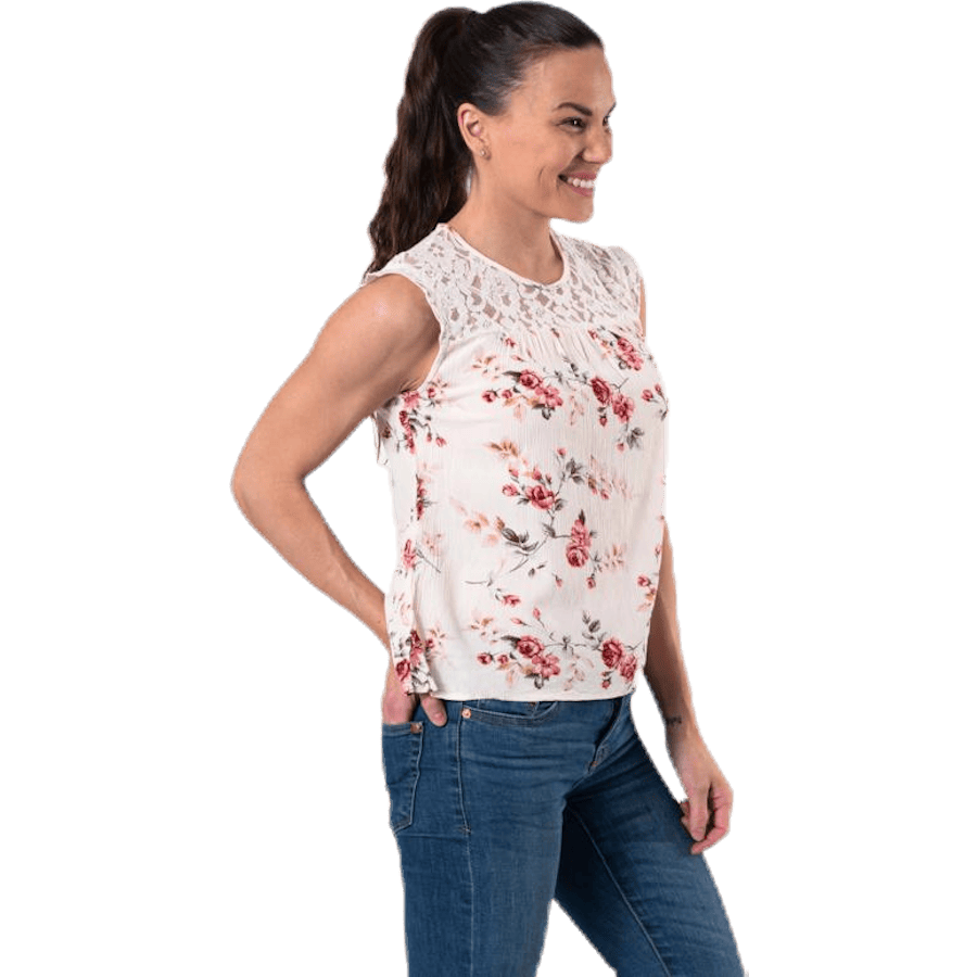 Karmen S/L Top Aop Wvn Beige - Bild 3