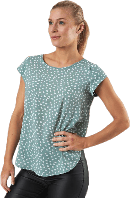 Vic Ss Aop Top Wvn Green