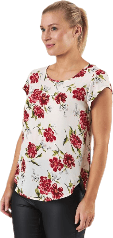 Vic Ss Aop Top Wvn Pink