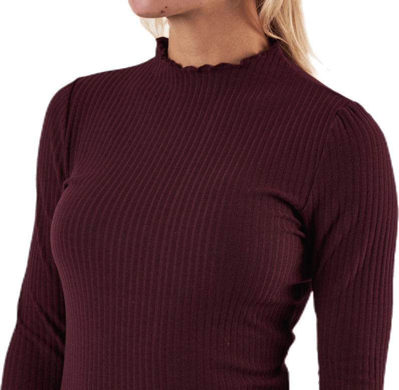 Emma L/S High Neck Top Jrs Brown - Bild 3