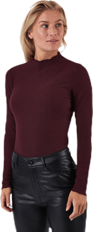 Emma L/S High Neck Top Jrs Brown - Bild 4