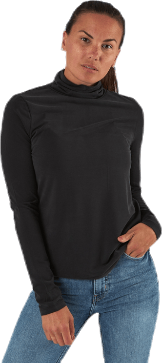 Kamala Ls Rollneck  Top  Black, Female, Odzież, Koszule, Czarny, S