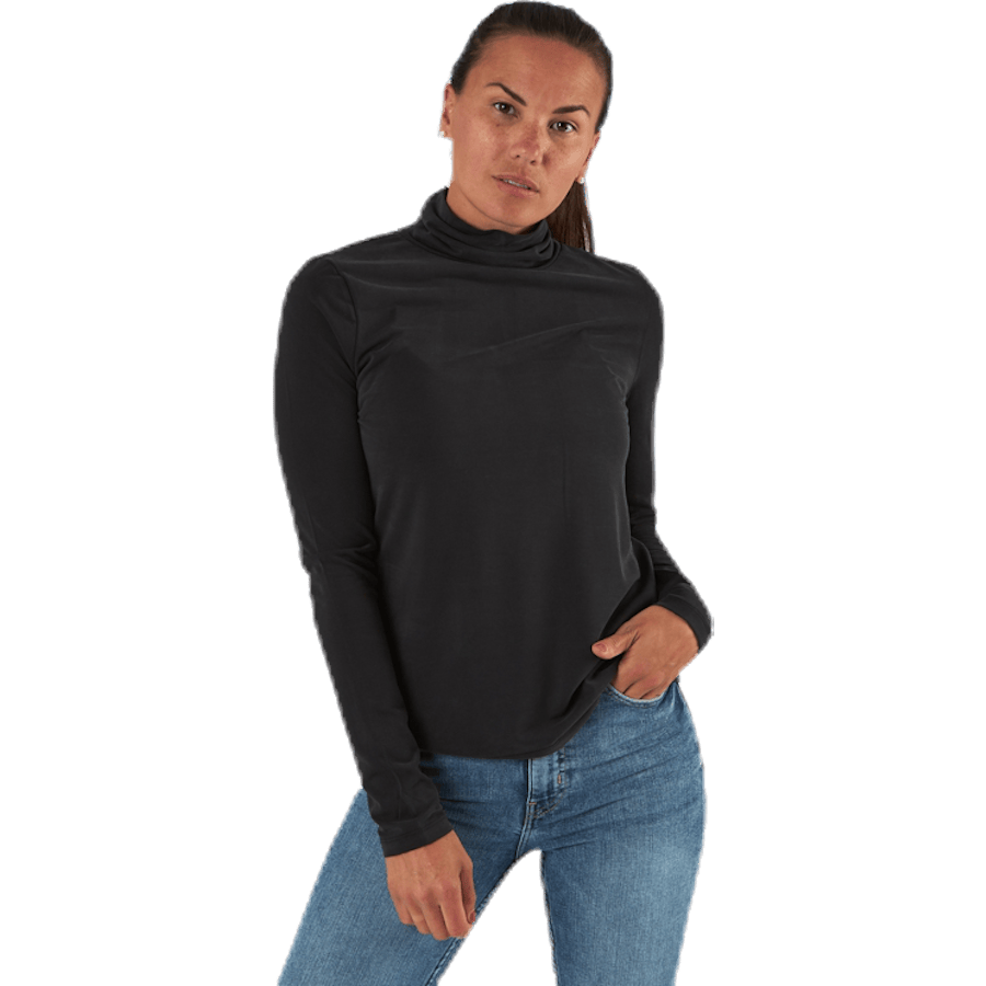 Kamala Ls Rollneck Top Black