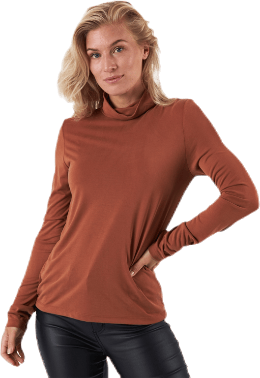Kamala Ls Rollneck  Top  Brown