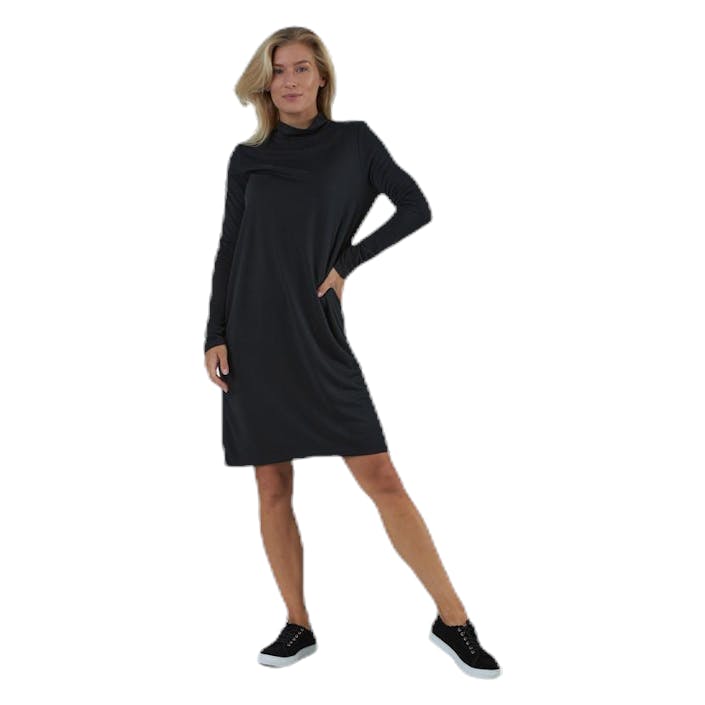 Bamala T-Neck Ls Dress Black, Female, Apparels, skirts & dresses, Black, M