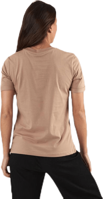 Ria Ss Fold Up Solid Tee Beige - Bild 3