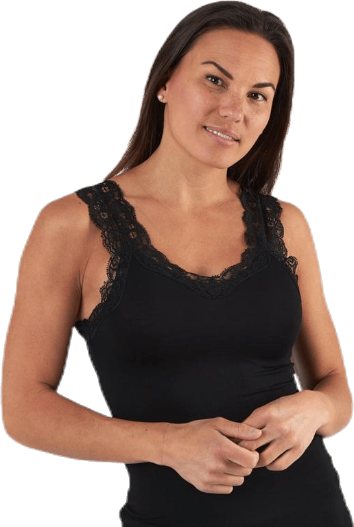 Barbera Lace Top Black, Female, Ropa, Tops, Negro, XS