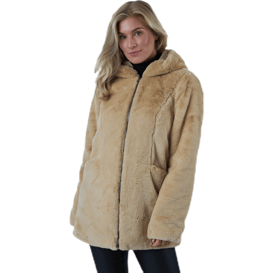 Malou Faux Fur Coat Cc Otw Beige