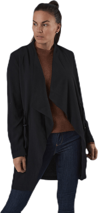 Belia 3/4 Short Coatigan Black, Female, Apparels, jackets, Black, S