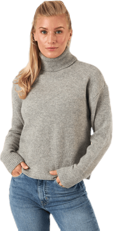 Skyla Ls Roll Neck Wool Knit Grey