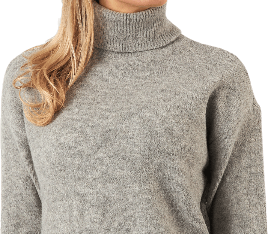 Skyla Ls Roll Neck Wool Knit Grey - Bild 3