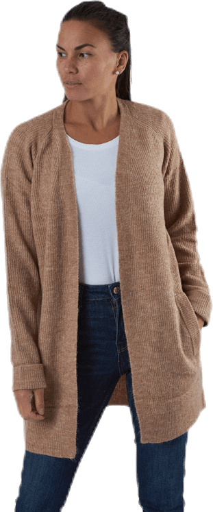 Ellen Ls Long Knit Cardigan Beige, Female, Klær, Skjorter, Beige, XS