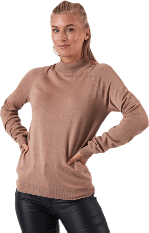 Esera Ls High Neck Knit Beige
