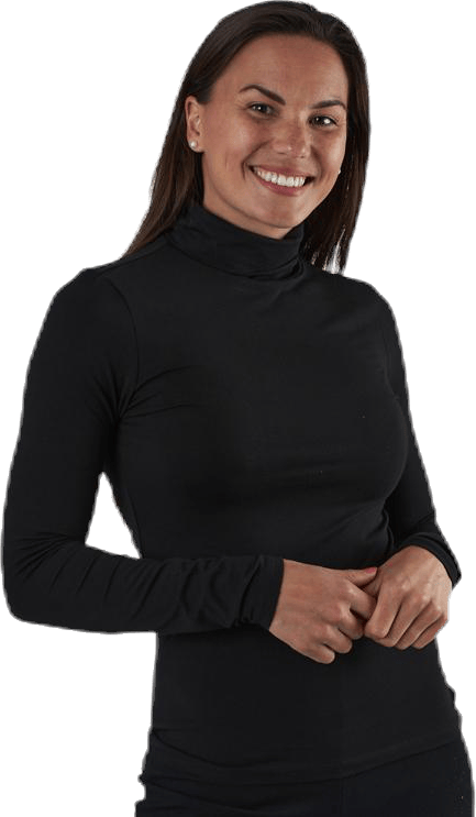 Irene Ls Rollneck Top Black