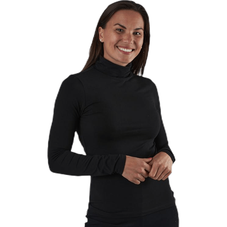 Irene Ls Rollneck Top Black