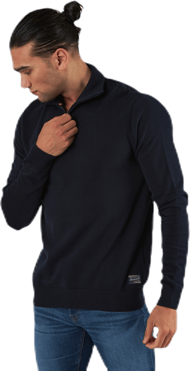 Eli Knit High Neck Zip White, Male, Bekleidung, Hemden, Weiß, XL