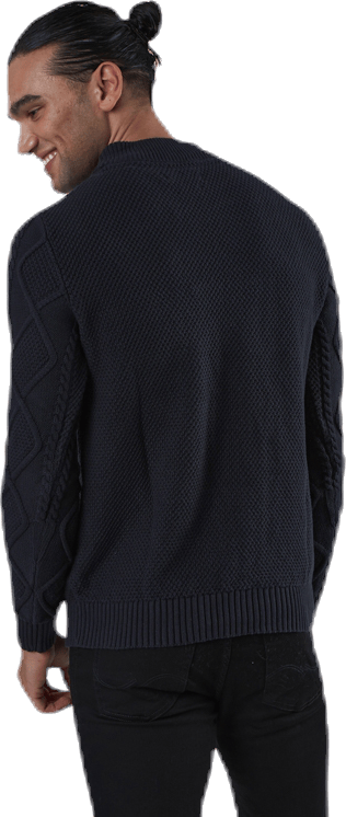 Julian Knit Cable High Neck Blue - Bild 2