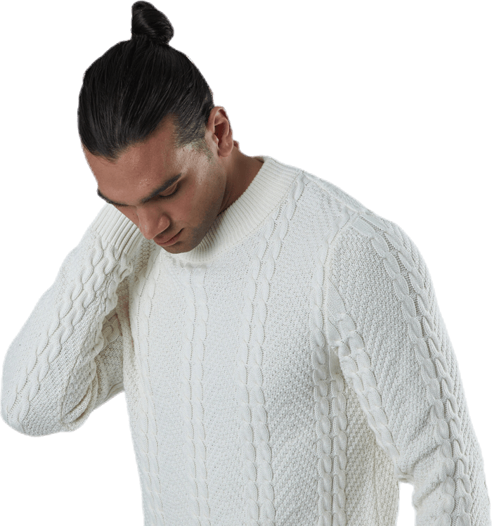 Julian Knit Cable High Neck White - Bild 2