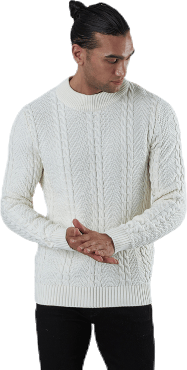 Julian Knit Cable High Neck White - Bild 4
