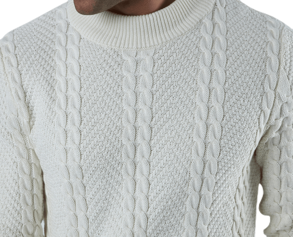 Julian Knit Cable High Neck White - Bild 5