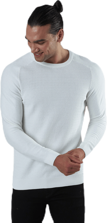 Adam Knit Crew Neck White, Male, Odevy, Košele, Biely, XL