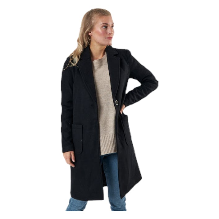 Olivia-Astrid Wool Coat Otw Black, Female, Apparels, jackets, Black, L