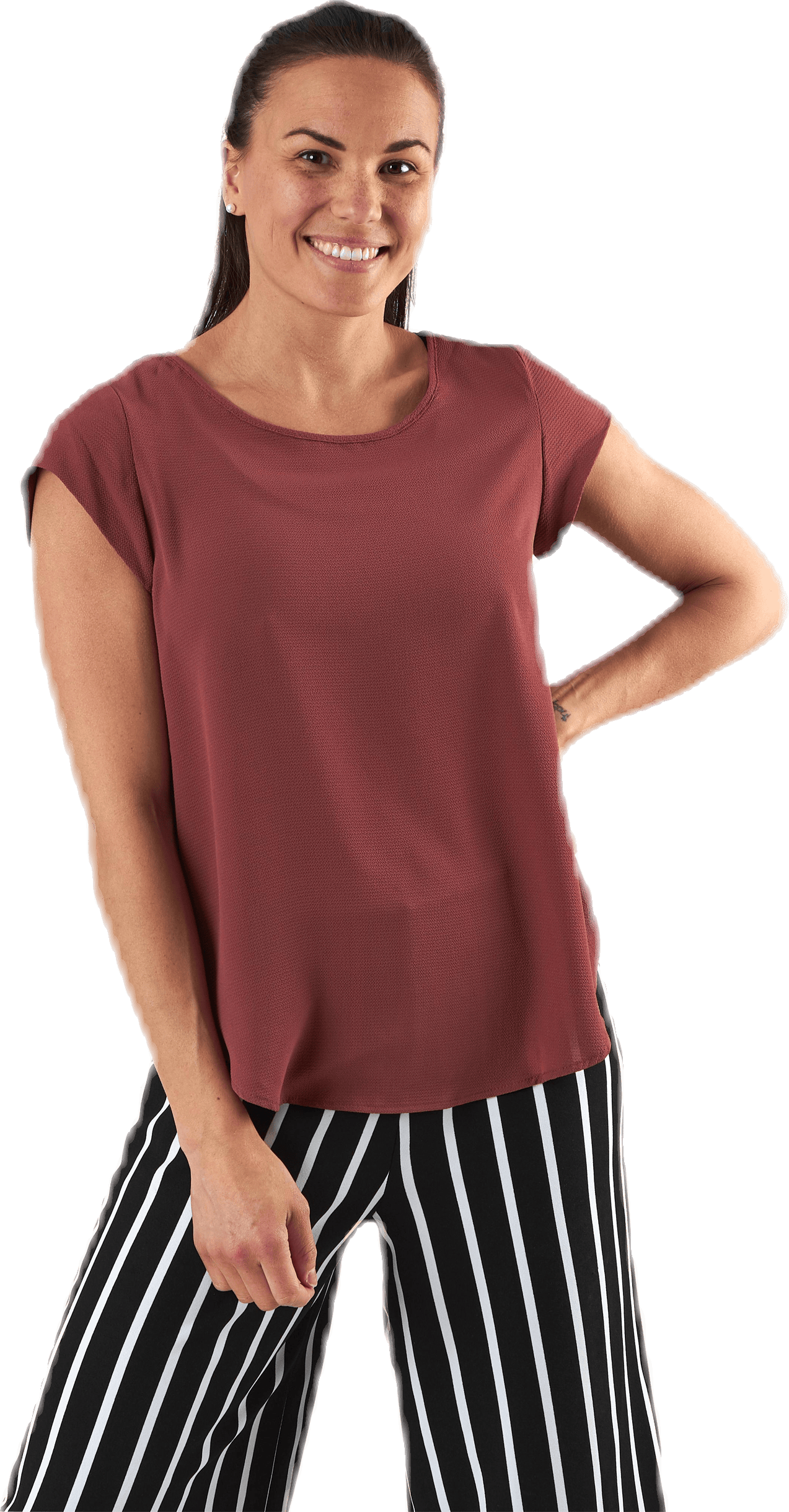 Vic S/S Solid Top Green, Female, Apparels, T-shirt, Green, 44