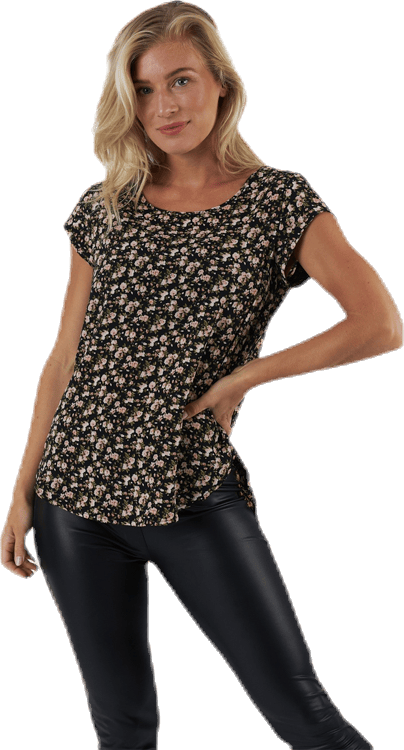 Vic Ss Aop Top Wvn Black