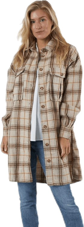 Lis Long Shacket D2D Beige, Female, Kläder, jackor, Beige, XL