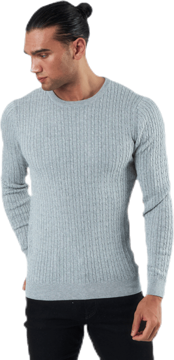 Blacamp Cable Knit Crew Neck Grey
