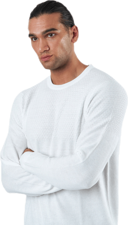 Blacamp Knit Structure Crew Neck White - Bild 3