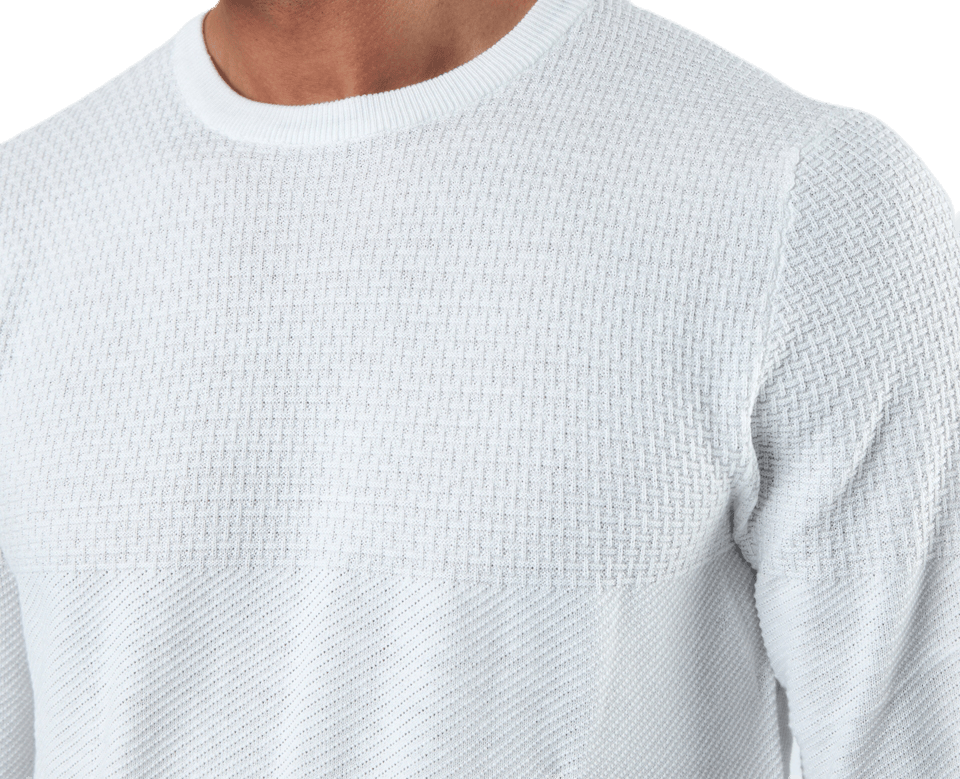 Blacamp Knit Structure Crew Neck White - Bild 4