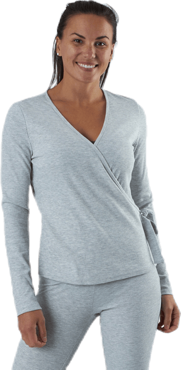 Rosa Wrap Top Lounge Bc Grey, Female, Apparels, base layers, Grey, L