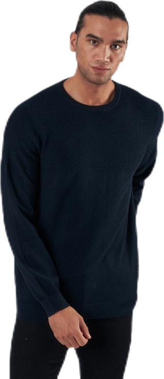 Blacamp Knit Structure Crew Neck Blue - Bild 2