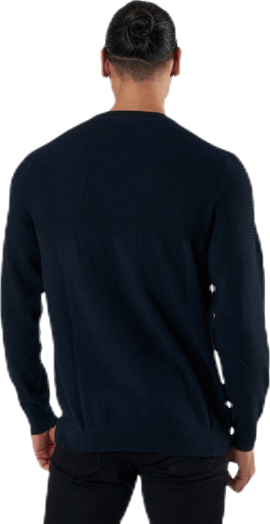 Blacamp Knit Structure Crew Neck Blue - Bild 3